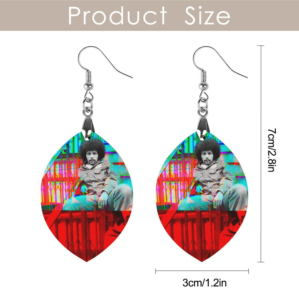 Miguel Nuyorican Poet Wooden earrings