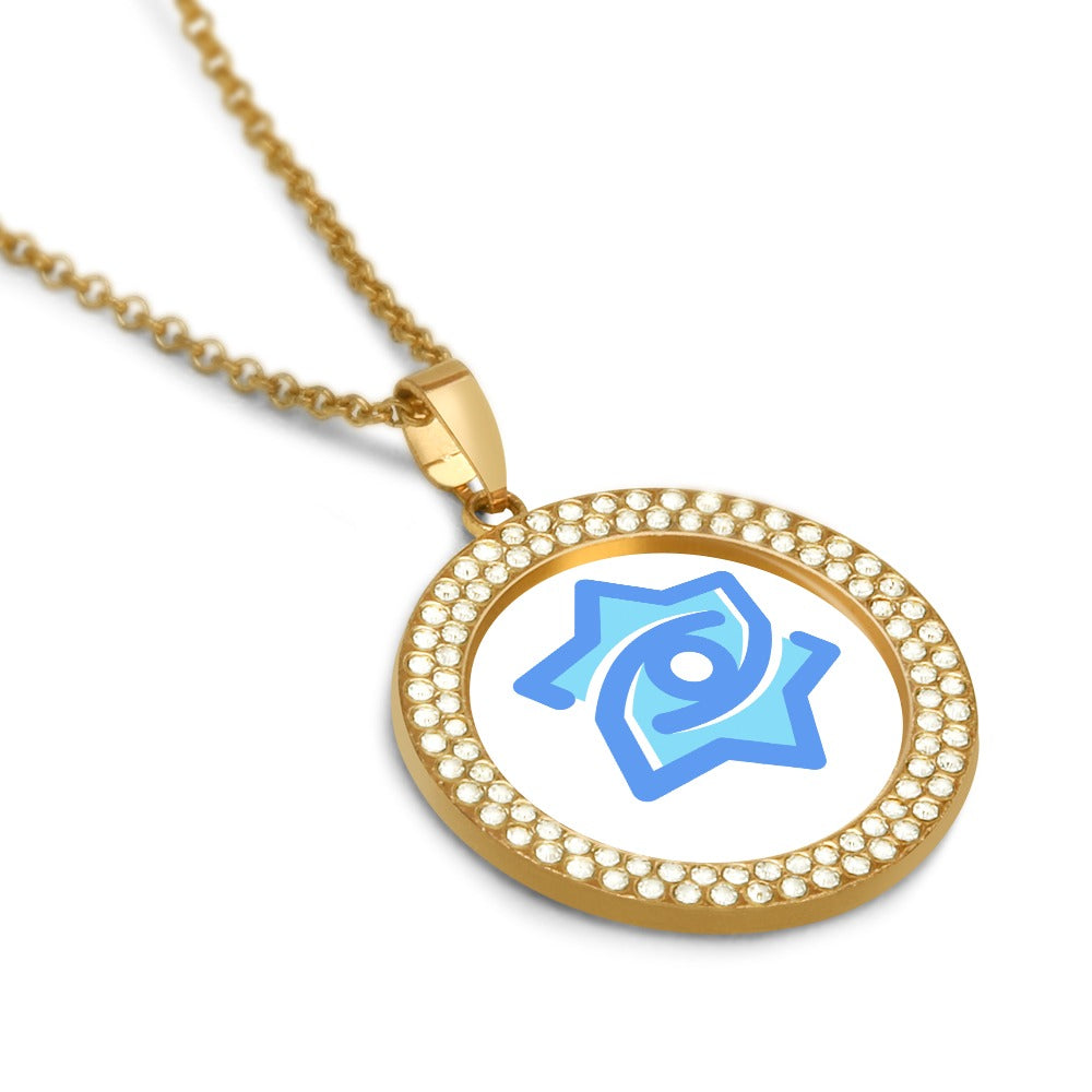 Badge of Pearls Multicolored diamond necklace