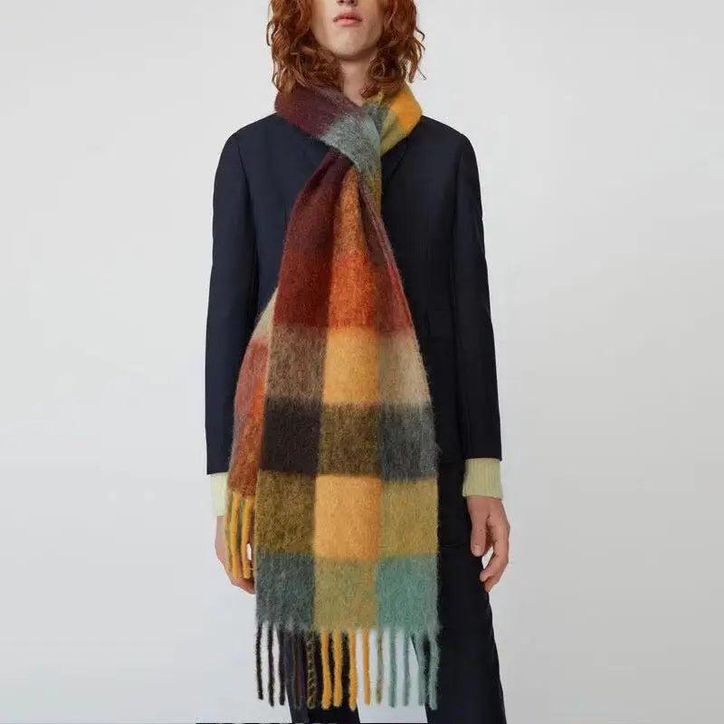 Winter Plaid Cashmere Scarf Fashion Shawl Colored Chequered Scarves Warm