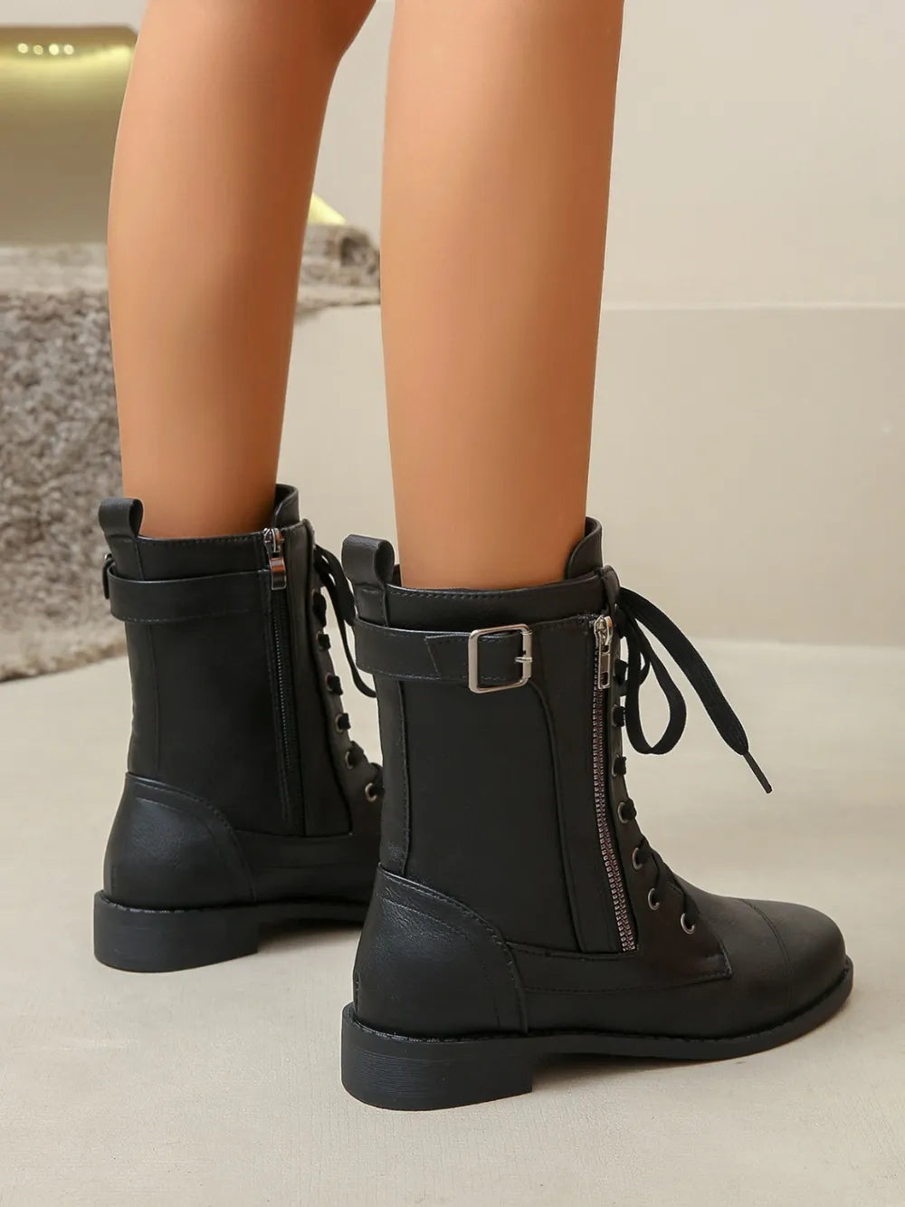 Agent Acevedo's PU Leather Lace-Up Boots