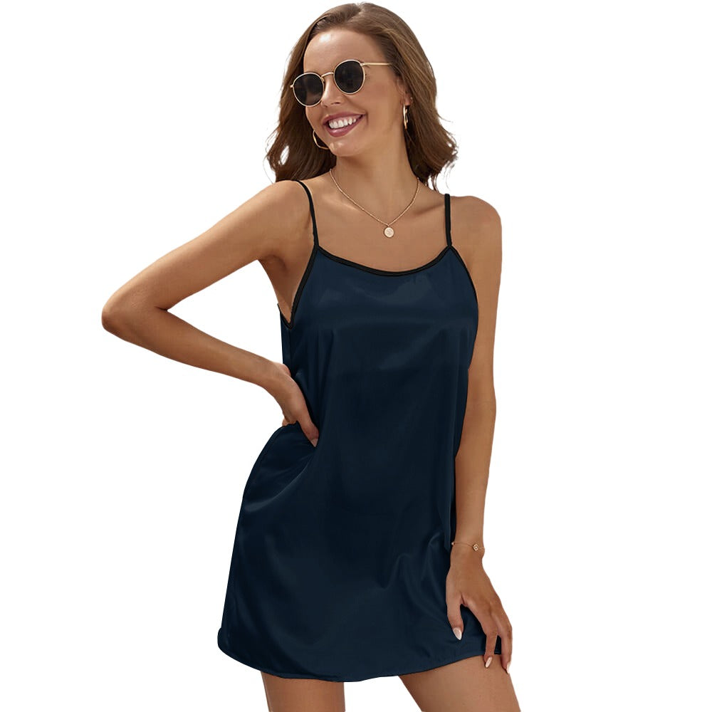 Badge of Pearls V-Neck Slip Dress