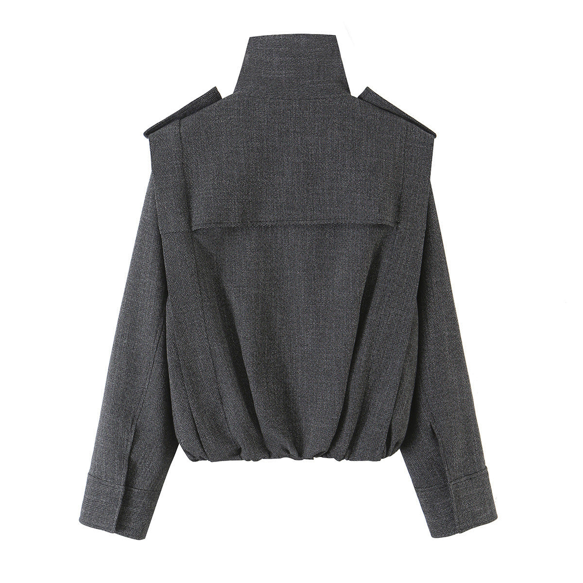 Side zipper strap jacket+pants set for women