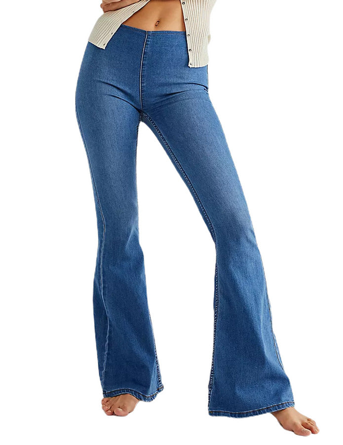 Mid waist flared jeans for women and women
