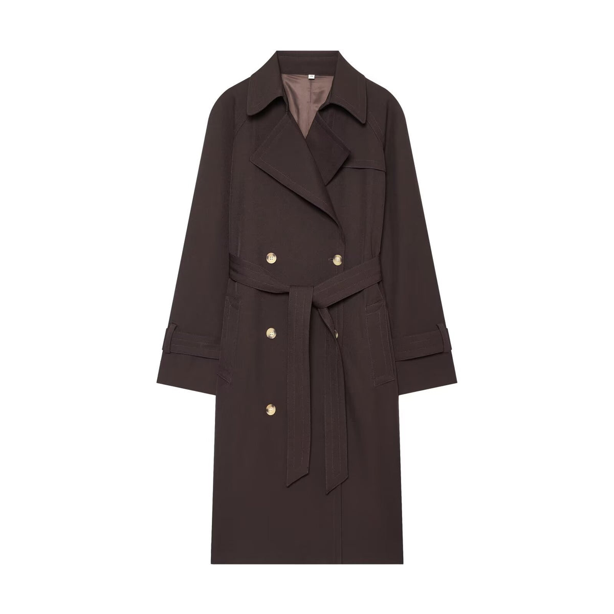 Double breasted suit collar windbreaker jacket for women