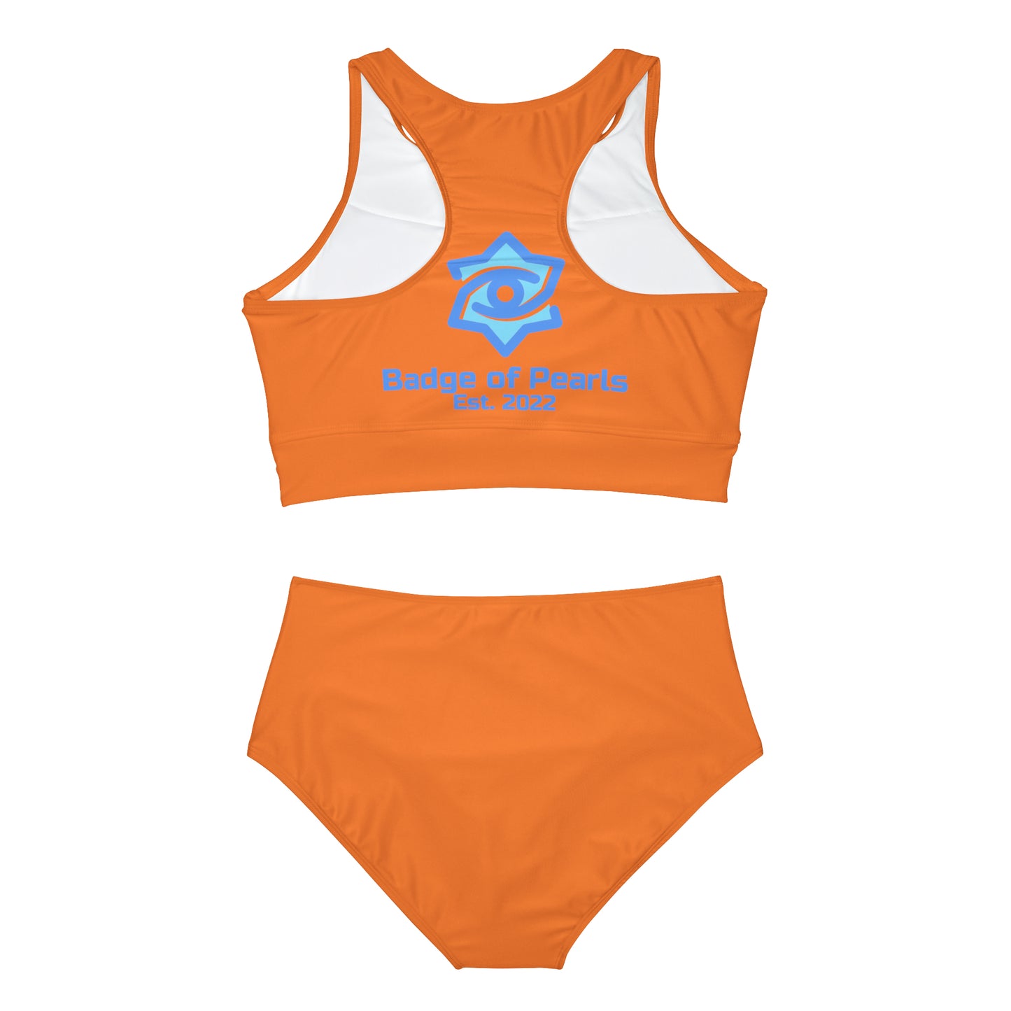 Badge of Pearls Orange Sporty Bikini Set (AOP)