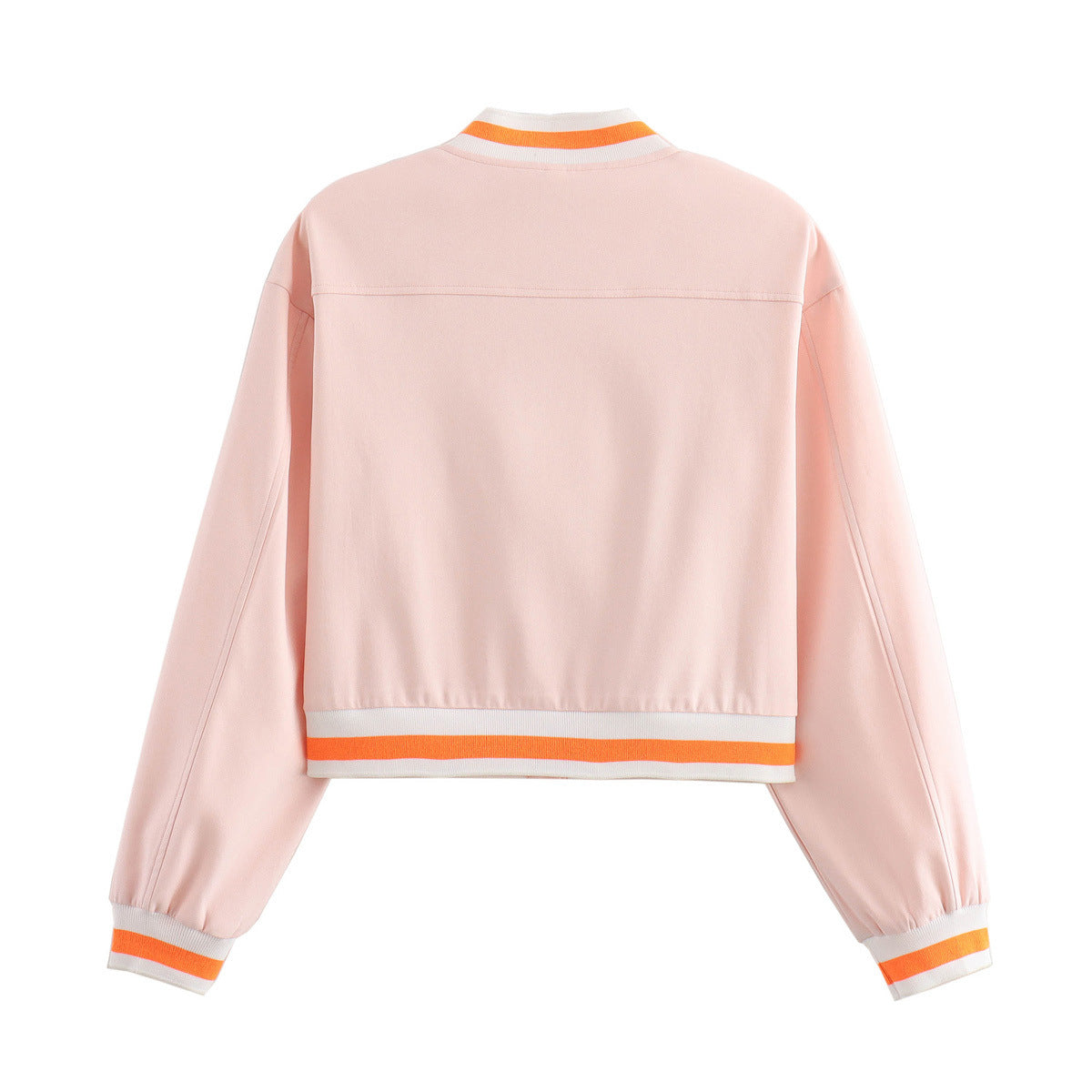 Autumn and winter new European and American women's standing collar double pocket short baseball jacket jacket for women