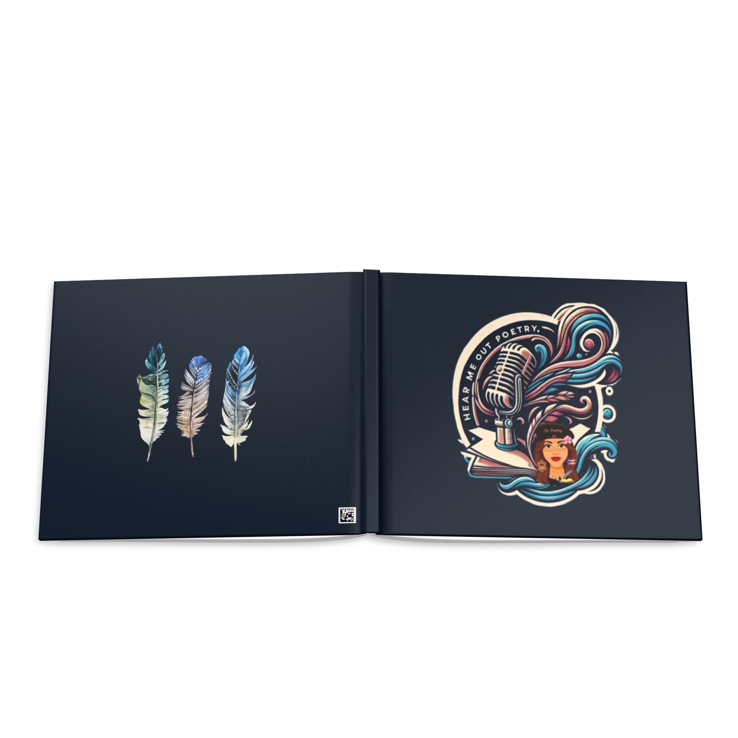 HEAR ME OUT POETRY Hardcover Photo Book — Vintage Microphone & Poetry Art Keepsake