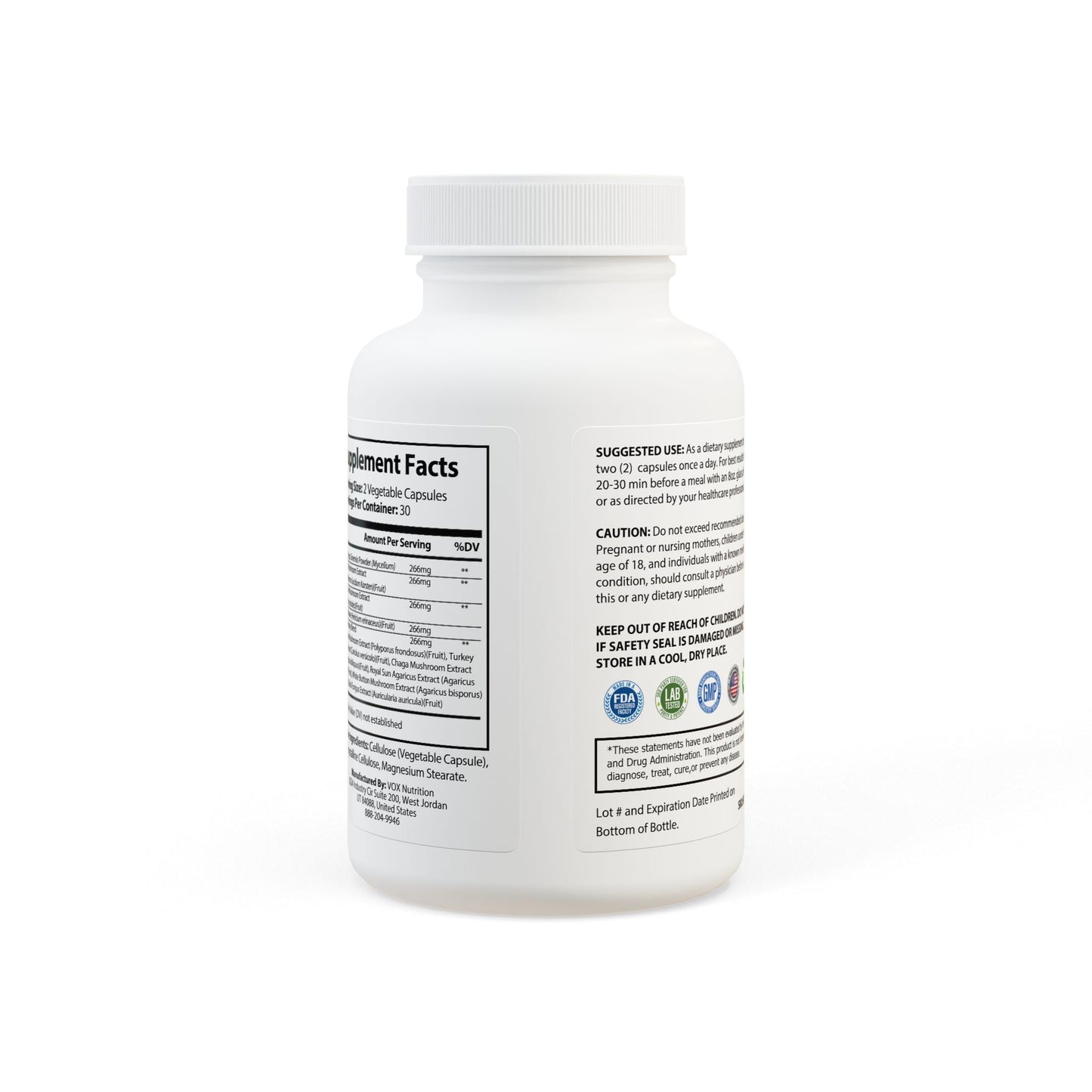 BADGE OF PEARLS Mushroom Blend Supplement (60 Capsules)
