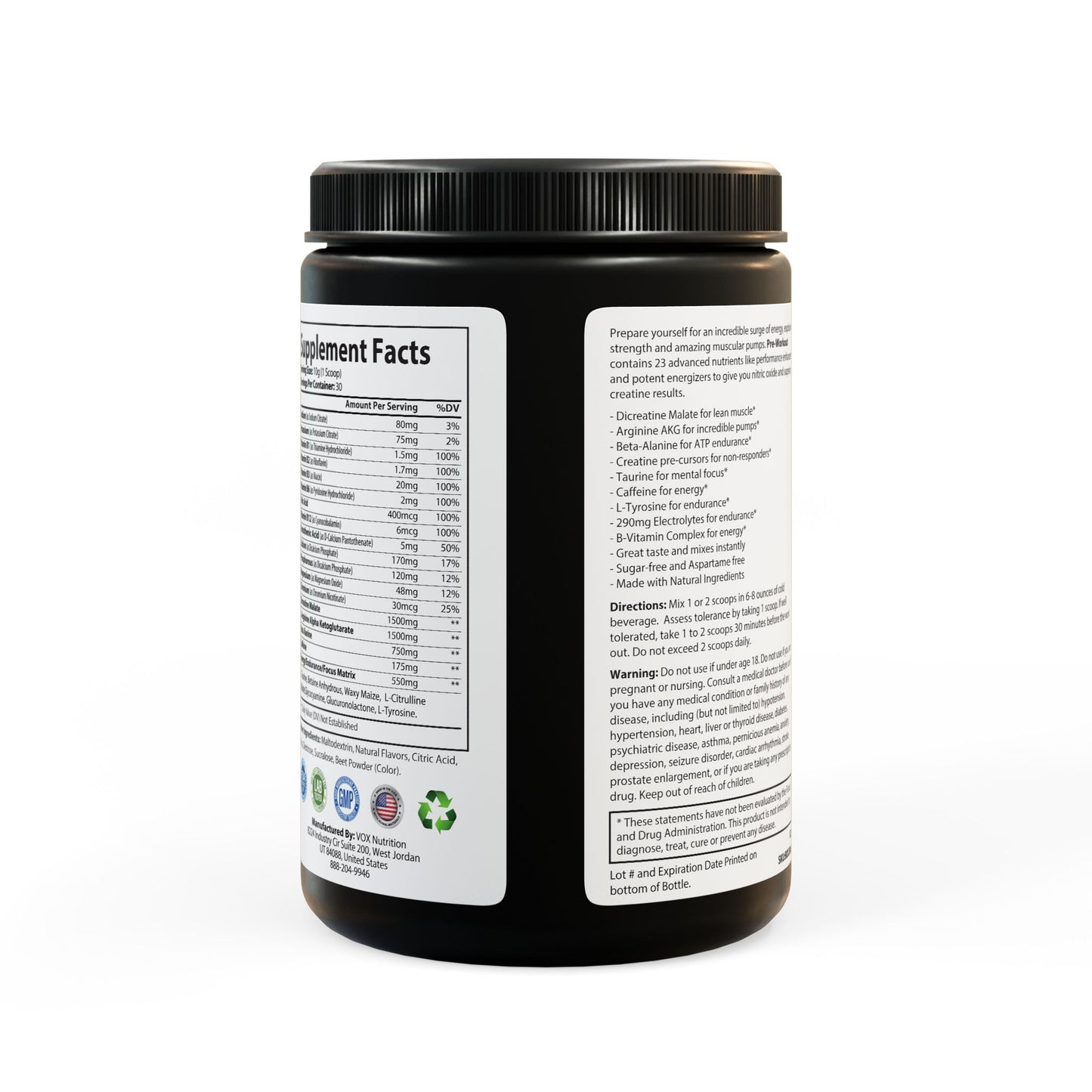 BADGE OF PEARLS Pre-Workout Supplement, Watermelon (300g, 10.58oz)