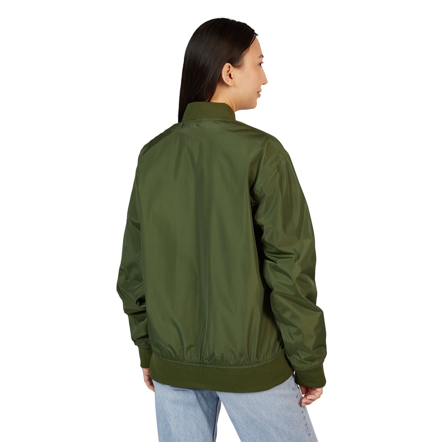 Sustainable Bomber Jacket with Embroidered Patch