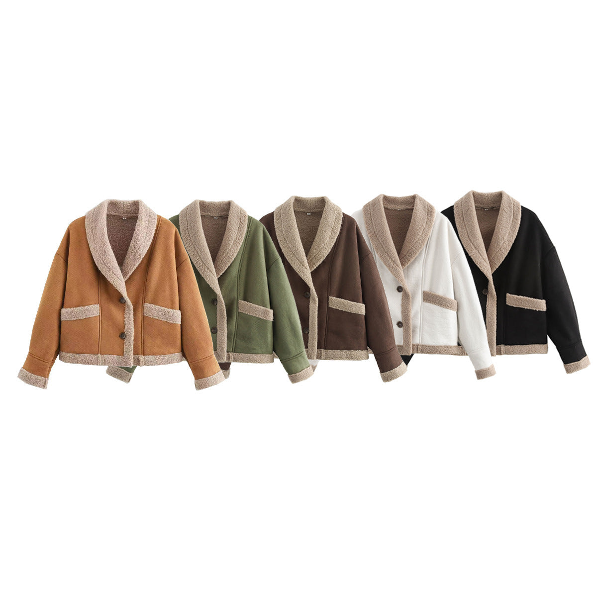 Autumn and winter women's clothing American retro woolen coat with loose collar and fur one-piece top for women