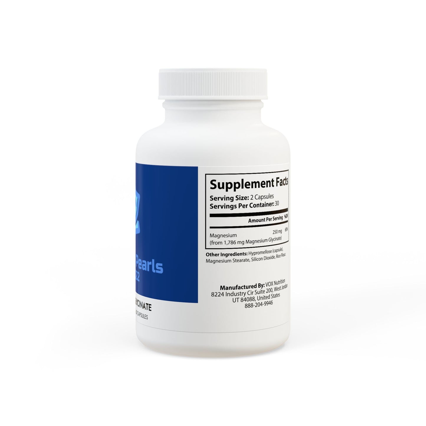 BADGE OF PEARLS Magnesium Glycinate Supplement (60 Capsules)