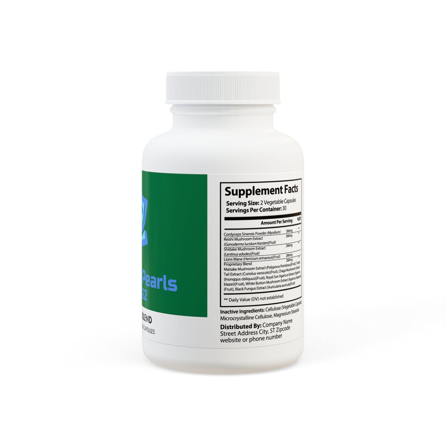 BADGE OF PEARLS Mushroom Blend Supplement (60 Capsules)
