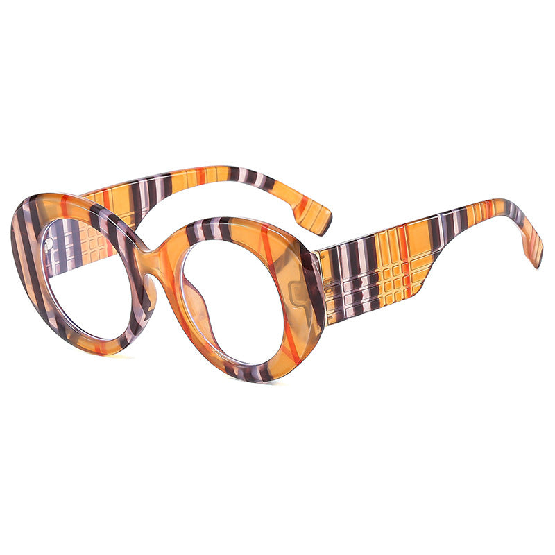 FLOETRY Large frame circular sunglasses for street photography Instagram fashion show, modern retro sunglasses