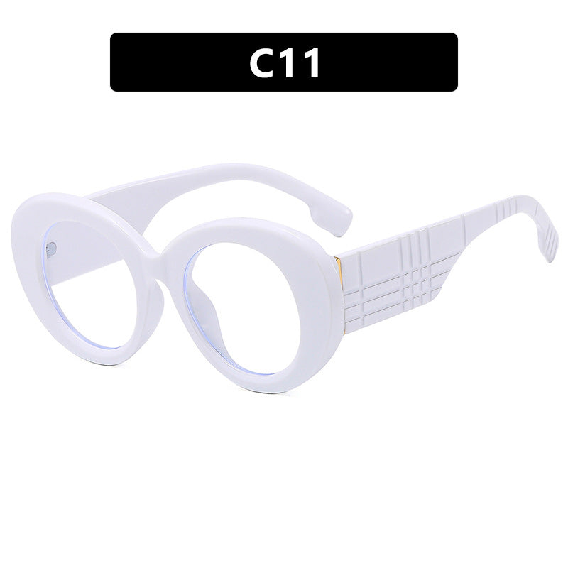 FLOETRY Large frame circular sunglasses for street photography Instagram fashion show, modern retro sunglasses