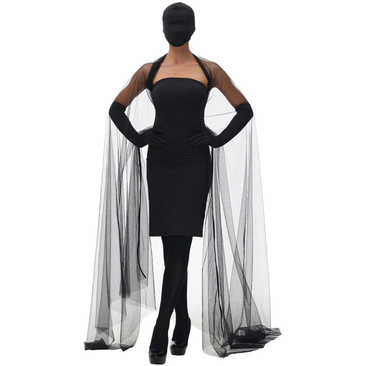 Vampire Masked Witch Dress Long Dress Cloak Cloak Halloween Costume