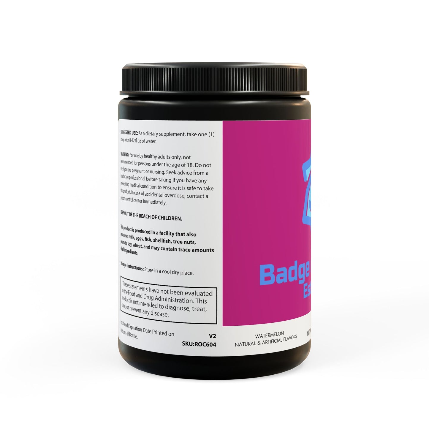 BADEGE OF PEARLS BCAA Supplement, Watermelon (325g, 11.46oz, 45 servings)