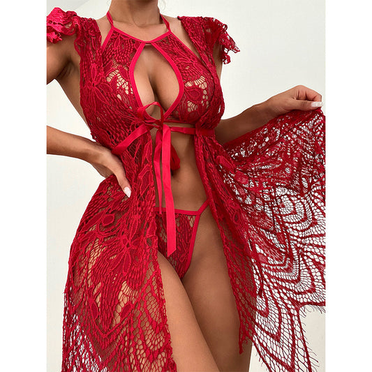 LA BELLA Women's New Sexy Lace Lingerie Night Fire Temptation Erotic Suit Female