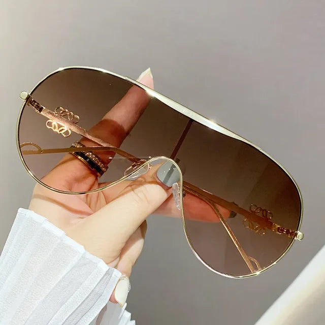 URBAN POET Metal one-piece sunglasses, one-piece large-frame sports goggles, cycling windproof sunglasses, men's and women's advanced sense