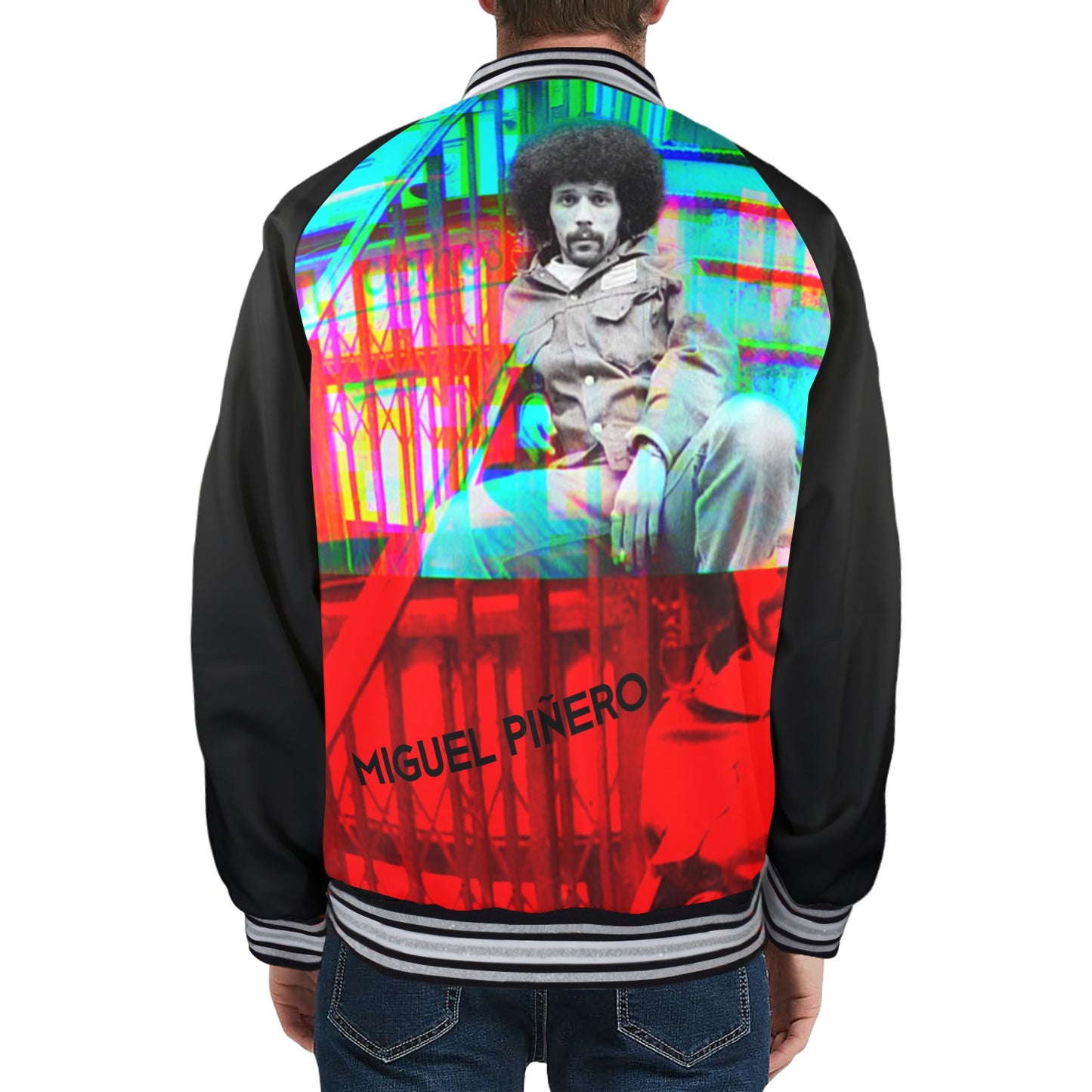 A Nuyrorican Poet Striped Trim Bomber Jacket