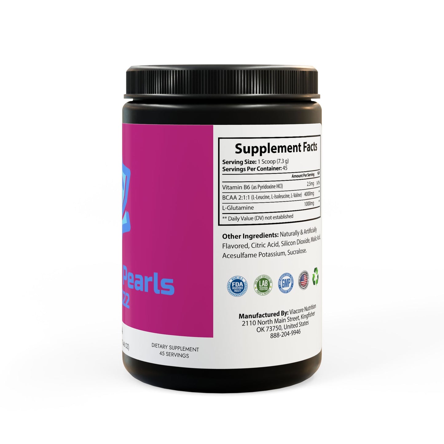 BADEGE OF PEARLS BCAA Supplement, Watermelon (325g, 11.46oz, 45 servings)