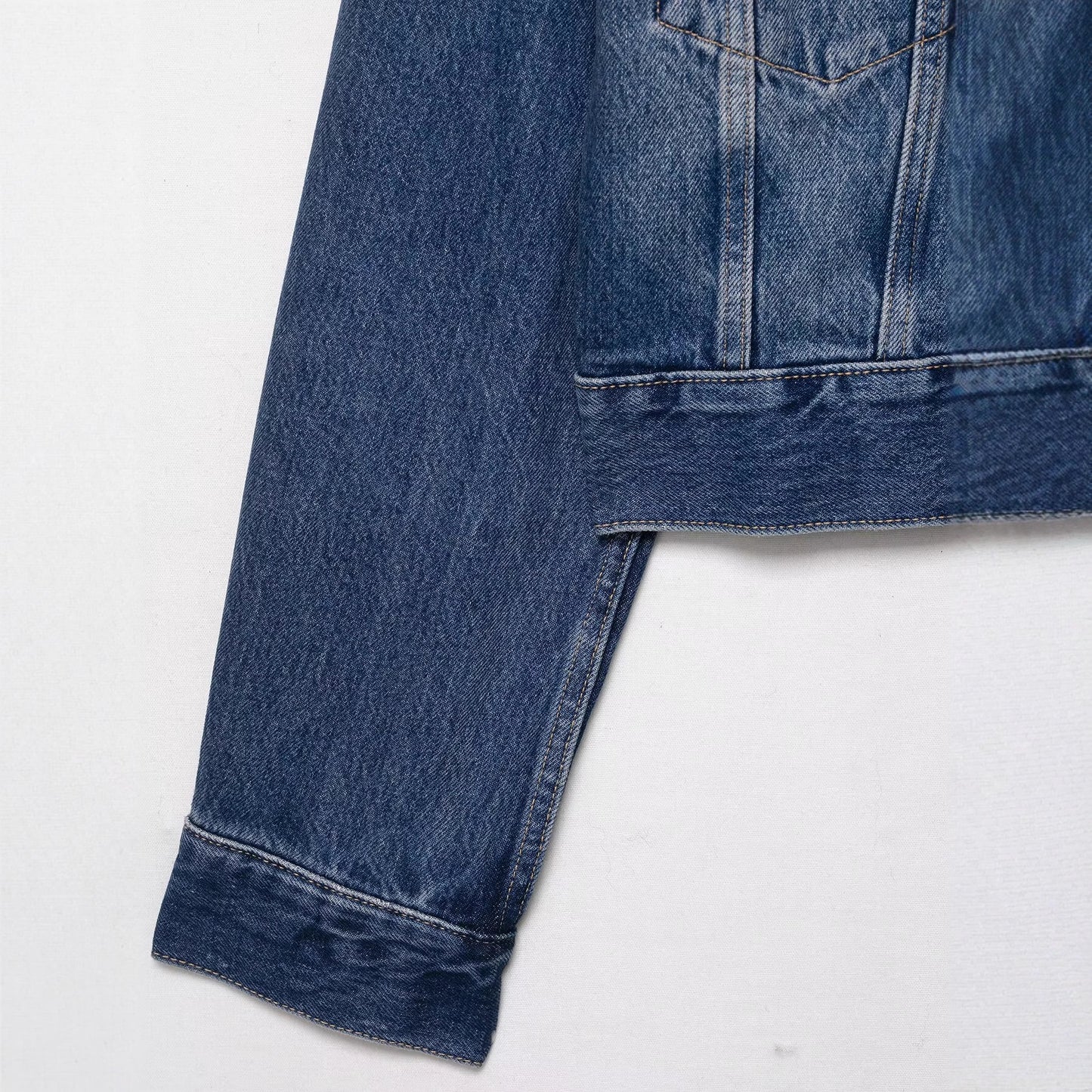 Versatile collar vintage- denim jacket for women