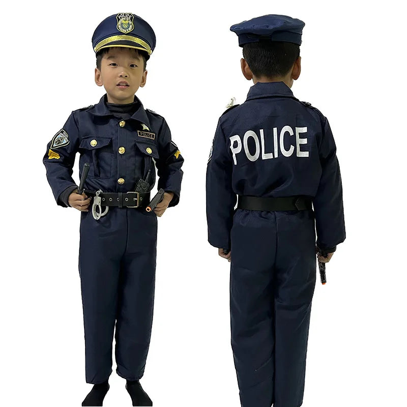 AGENT ACEVEDO 34815 Kids Cosplay Movie&tv Police Officer Costume Sets Unisex 2023 Boys America Police Halloween Carnival Dress Up Party Stage Show