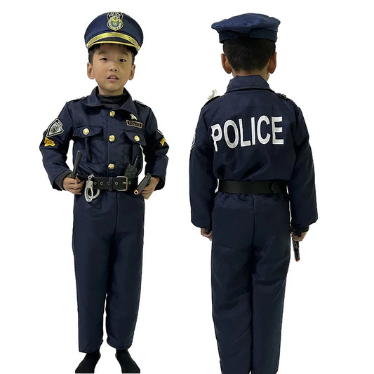 AGENT ACEVEDO 34815 Kids Cosplay Movie&tv Police Officer Costume Sets Unisex 2023 Boys America Police Halloween Carnival Dress Up Party Stage Show