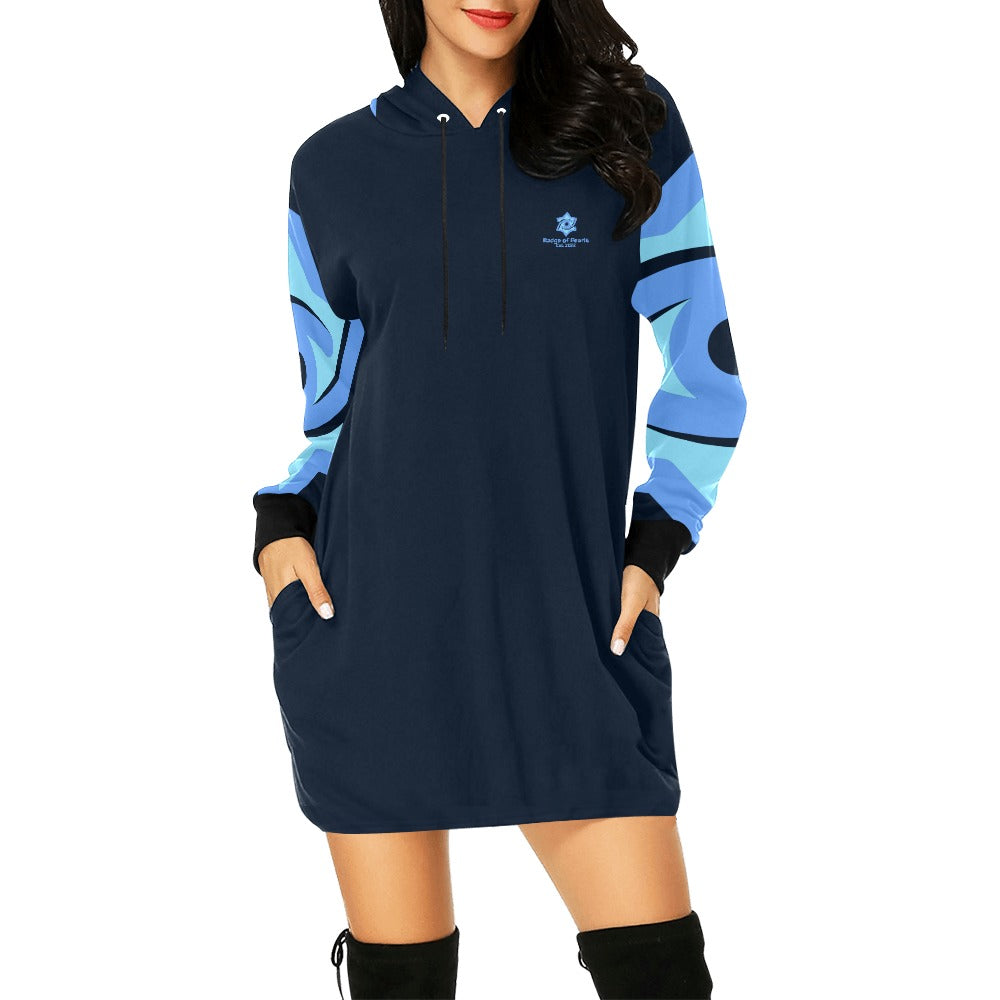 Badge of Pearls Women's All Over Print Hoodie Mini Dress