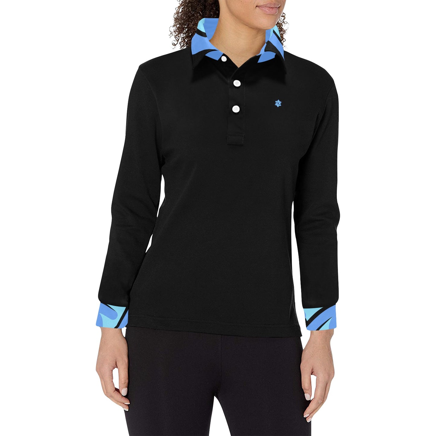 Badge of Pearls Women's Long Sleeve Polo Shirt