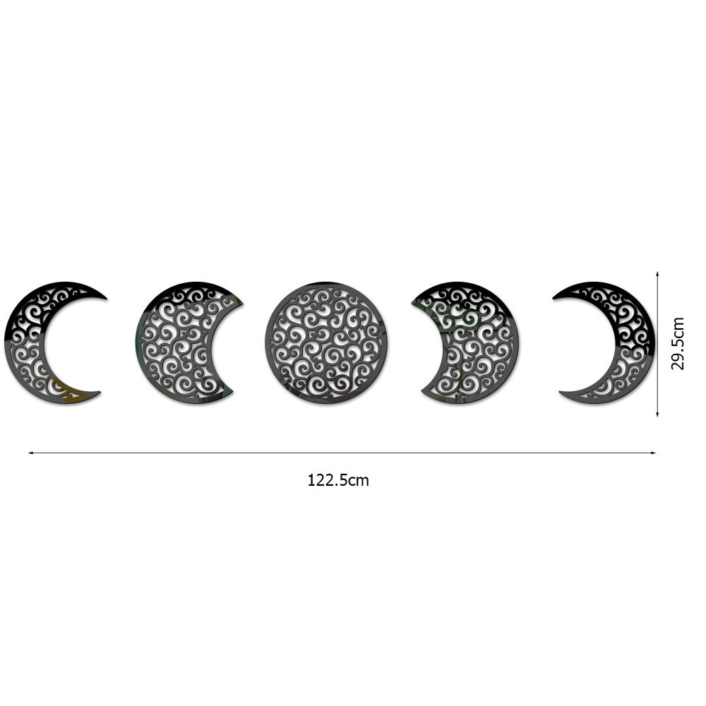3D Stereoscopic Moon Phase Change Acrylic Mirror Surface Sticker Home Decoration Self-Adhesive Wall Sticker