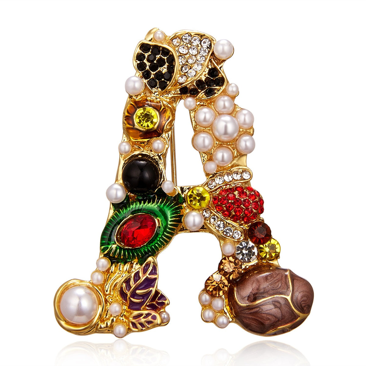Fashionable rhinestones pearl letters chest flowers minimalist coats clothing accessories brooches and safety pins