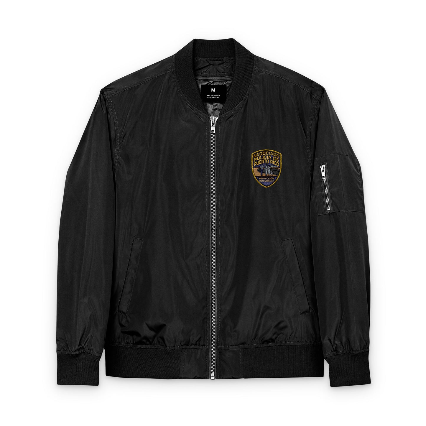Sustainable Bomber Jacket with Embroidered Patch