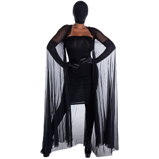 Vampire Masked Witch Dress Long Dress Cloak Cloak Halloween Costume