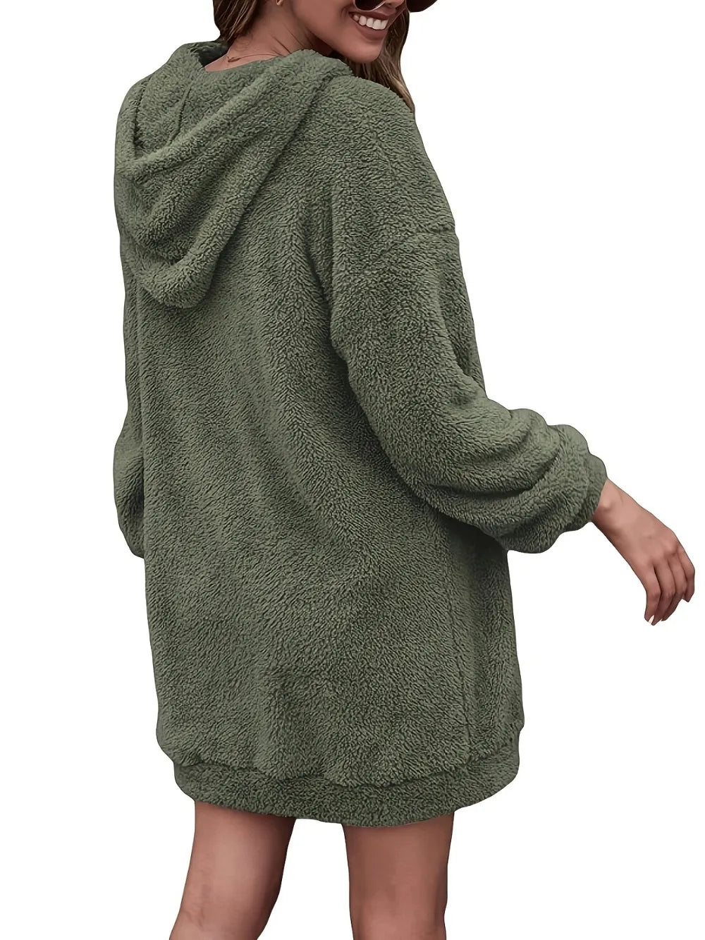 Badge of Pearls Half Zip Dropped Shoulder Oversized Hoodie