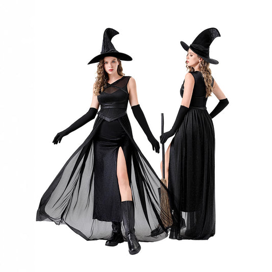 Halloween Costume Witch Role Play Dress Witch Cosplay Stage Outfit Elegant Theme Party Costume