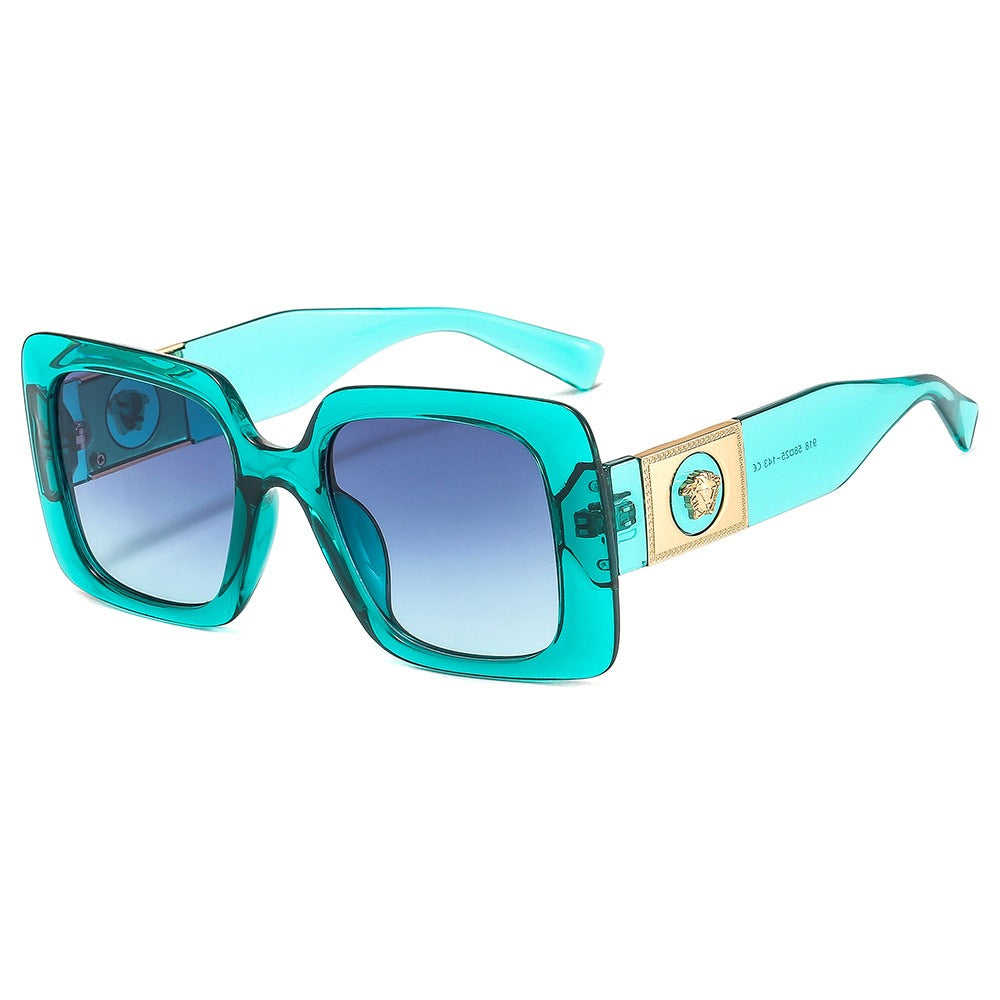 Fashionable and trendy sunglasses, internet celebrity, outdoor live streaming, sunglasses, floral box, two color glasses