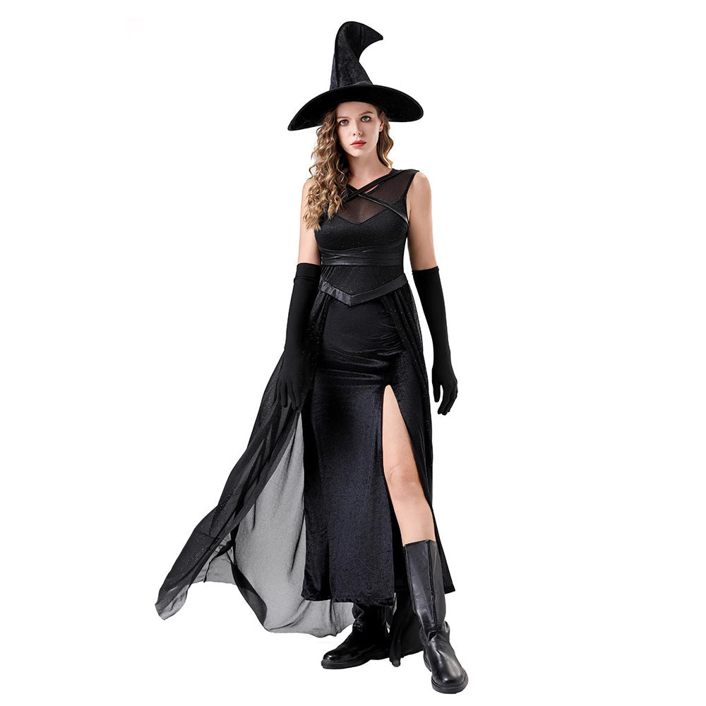 Halloween Costume Witch Role Play Dress Witch Cosplay Stage Outfit Elegant Theme Party Costume