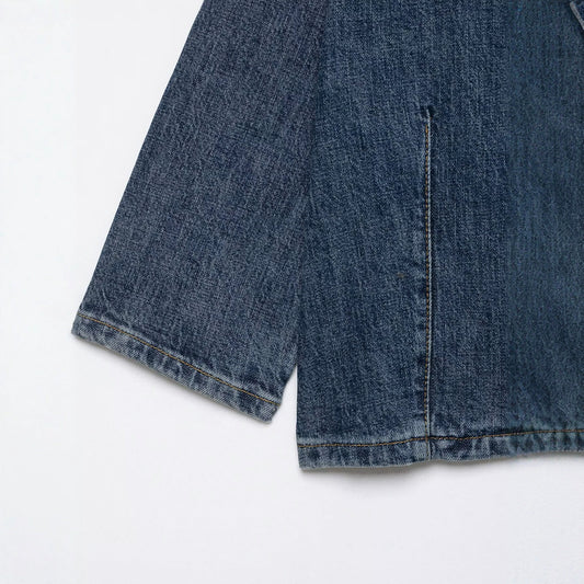 Single breasted denim suit jacket for women