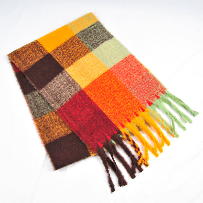 Winter Plaid Cashmere Scarf Fashion Shawl Colored Chequered Scarves Warm