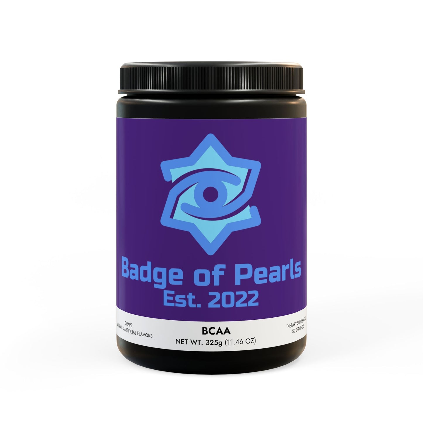 BADGE OF PEARLS BCAA Supplement, Grape (325g, 11.46oz, 50 servings)