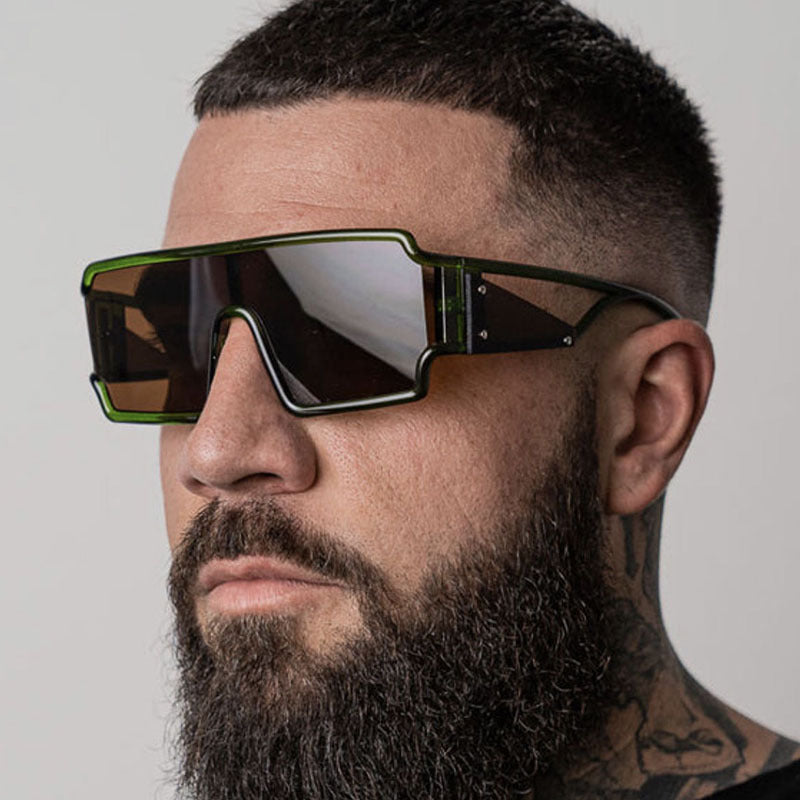 MR. POET Square connected sunglasses with hollowed out avant-garde personality Instagram popular fashion street photography futuristic sunglasses