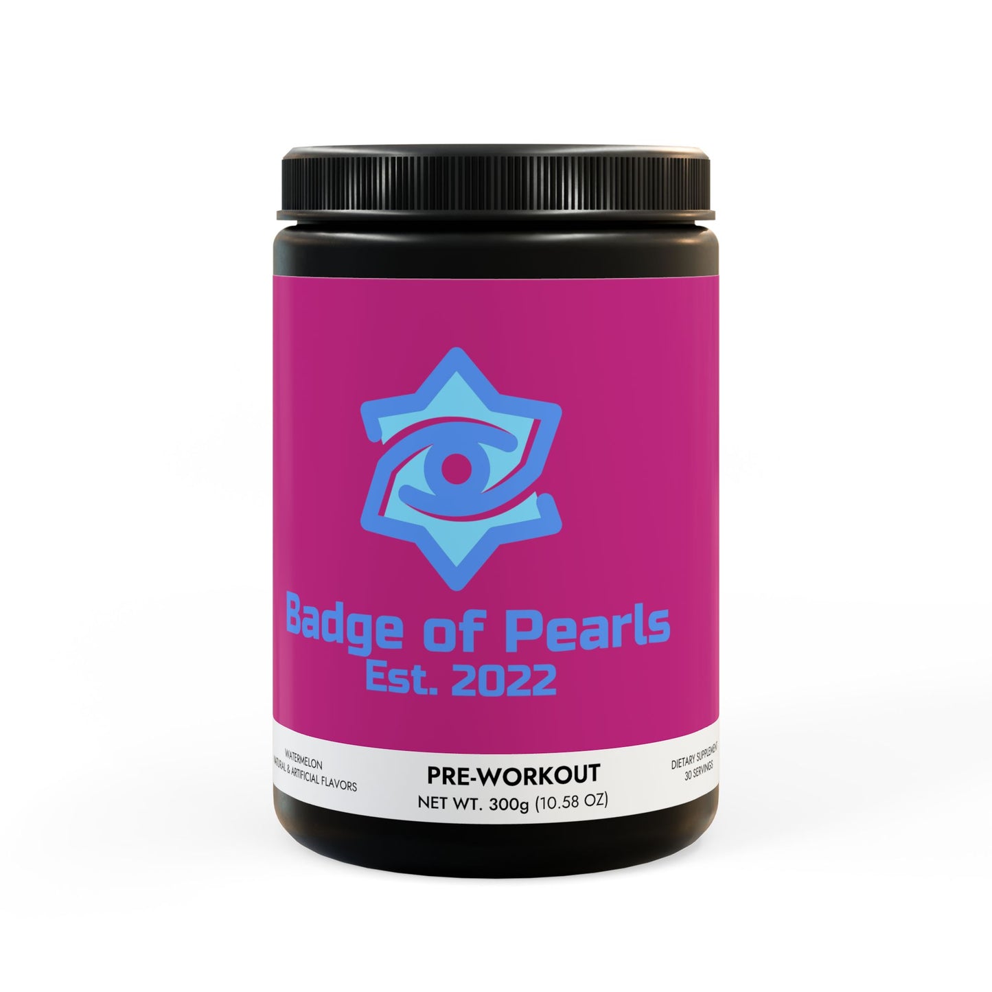 BADGE OF PEARLS Pre-Workout Supplement, Watermelon (300g, 10.58oz)