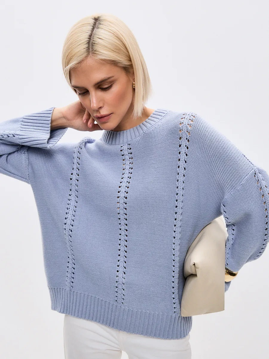 Hollow out pullover sweater for women in autumn and winter