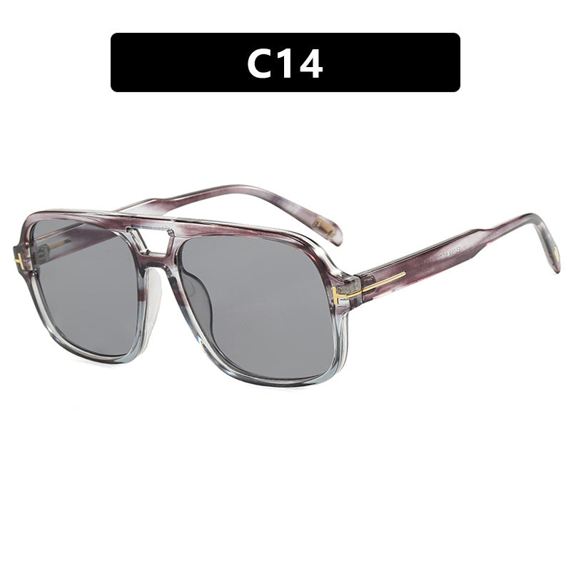 FLOETIC Pilot retro double beam sunglasses, new high-end sunglasses, UV resistant sunglasses, trendy