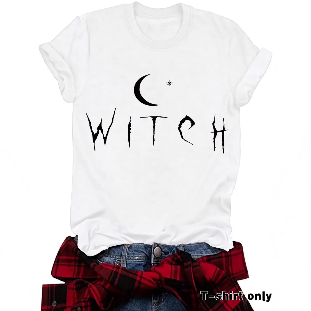 WITCH Moon Printed Short Sleeves
