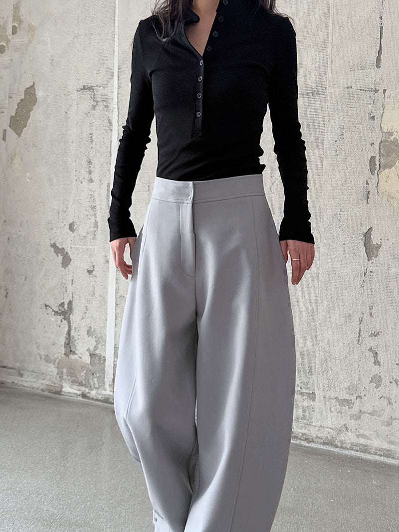 Loose sickle shaped pants for women high waisted casual pants