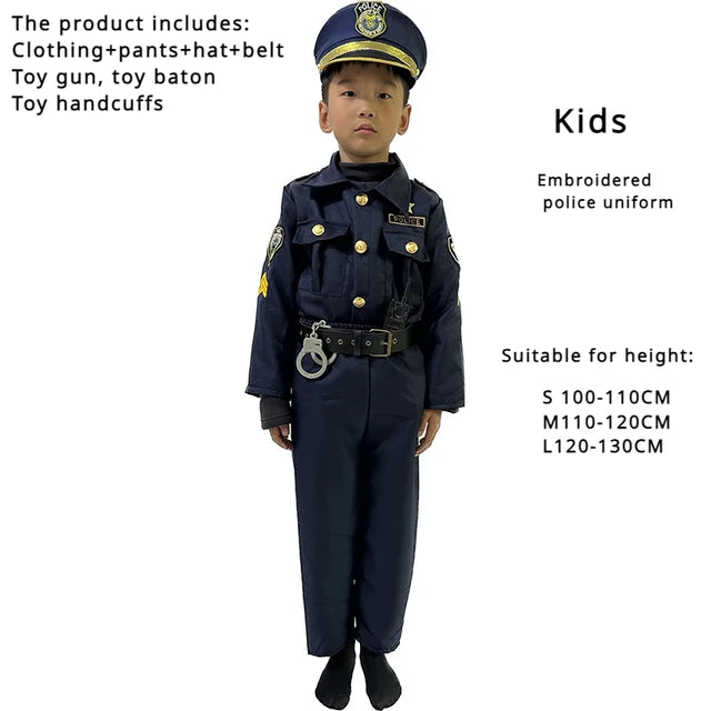 AGENT ACEVEDO 34815 Kids Cosplay Movie&tv Police Officer Costume Sets Unisex 2023 Boys America Police Halloween Carnival Dress Up Party Stage Show