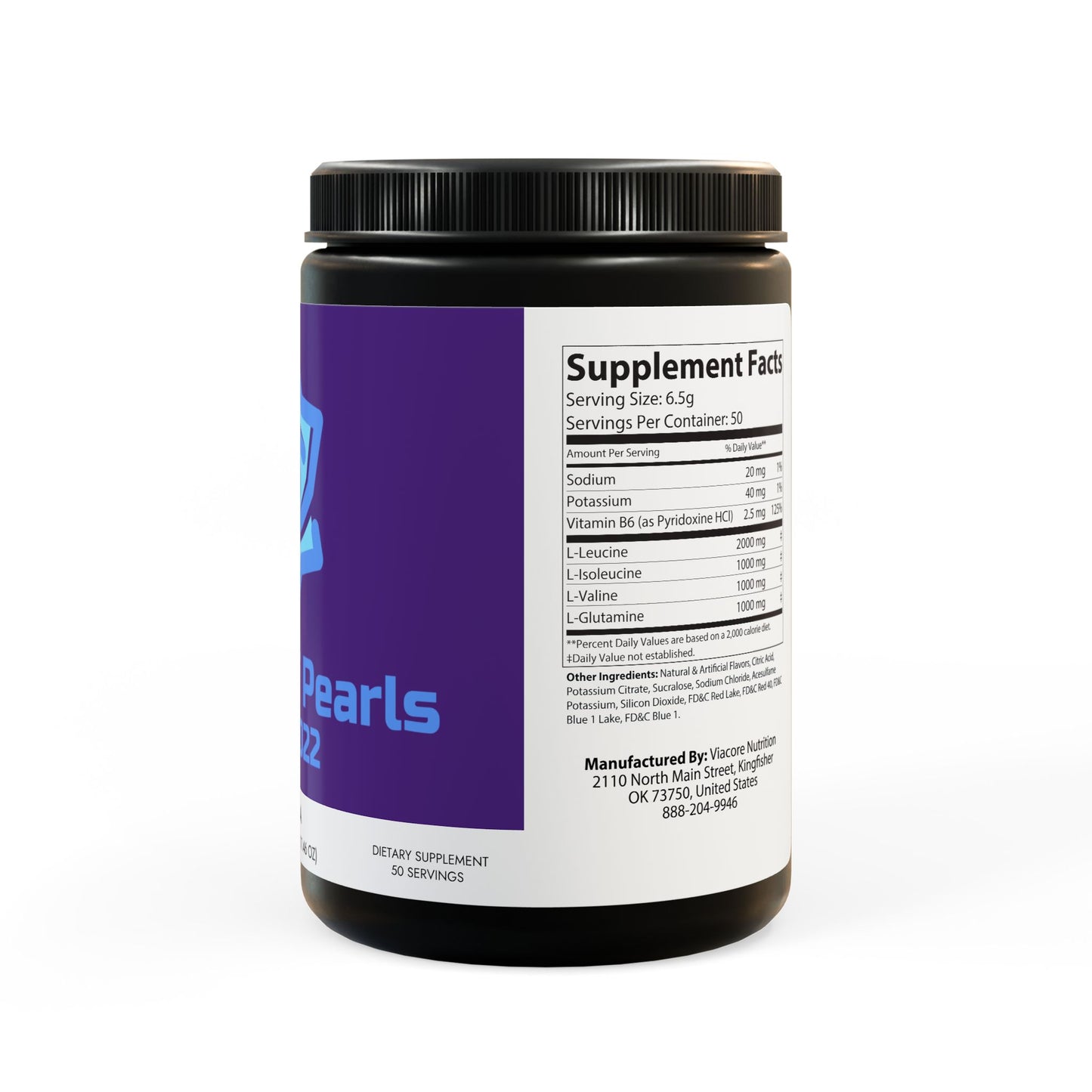 BADGE OF PEARLS BCAA Supplement, Grape (325g, 11.46oz, 50 servings)