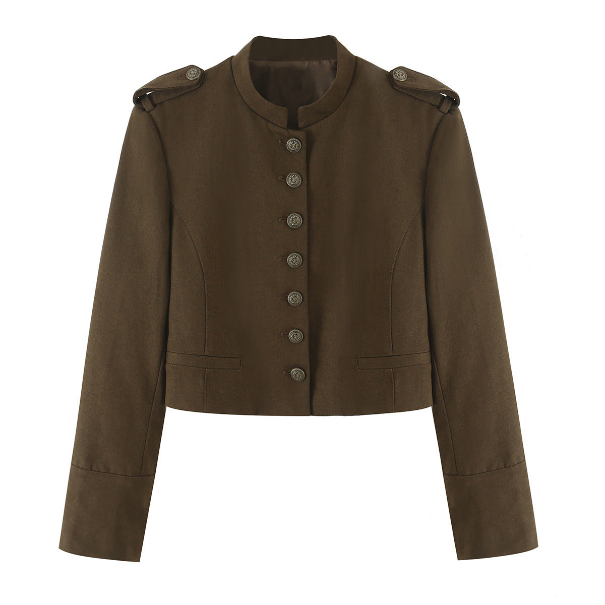 Strap collar suit jacket+pants suit for women